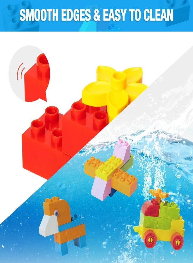 MANNIDOO Large Building Blocks for Kids Toddlers, 161PCS Big Building Bricks with 10"x10" Large Baseplates - Compatible with Major Brands Blocks, Birthday Gfits for Toddler Kid, 9 Color/13 Shape - Image 4